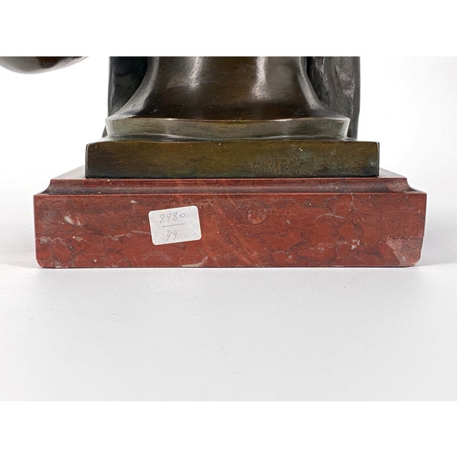 Brown J. Petermann , Bust Madame Récamier, 1800s, Bronze and Marble For Sale - Image 8 of 13