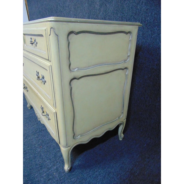 Louis XV Style Cream & Silver Gilt Commode For Sale - Image 4 of 7