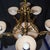 Art Deco Six-Light Chandelier in Brass and Tinted Glass, 1930 For Sale - Image 15 of 18