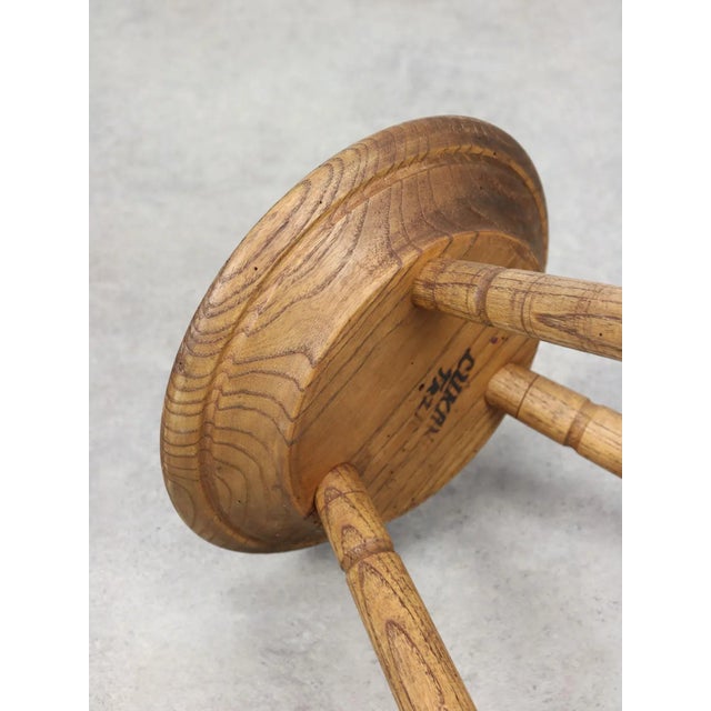 Vintage Brown Wooden Stool For Sale - Image 9 of 11