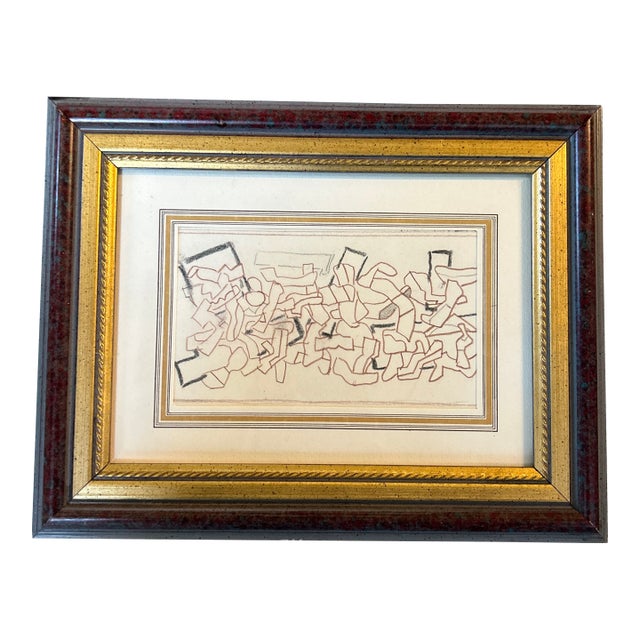 1950’s Original Abstract Expressionist Figure Drawing For Sale