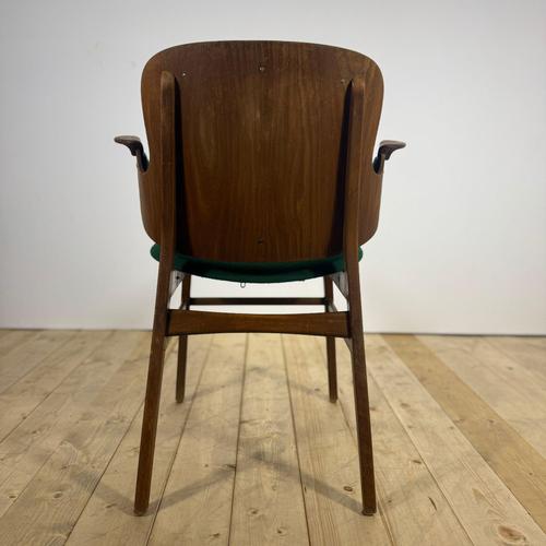 Mid-Century Danish Chair with Kvadrat Fabric by Hans Olsen for Krauses Møbelfabrik For Sale - Image 4 of 7