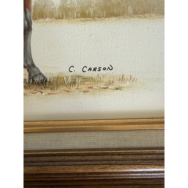 This charming late 20th-century hand-painted serigraph titled Thoroughbred depicts a stately chestnut horse rendered in...