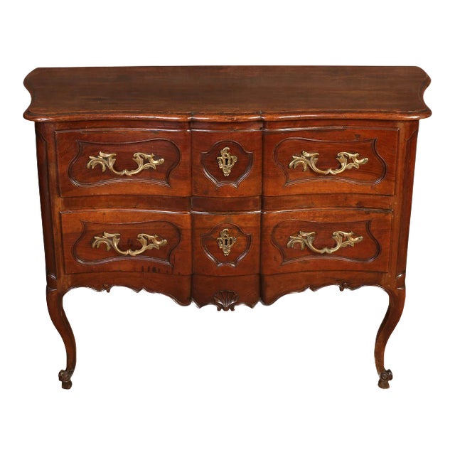 French Provincial Walnut Commode With Gilt Mounts For Sale