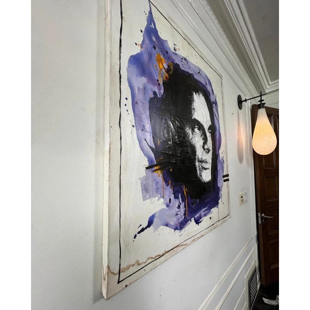Christian Audigier Mixed Media Portrait on Canvas by Samy Abou, 2010 For Sale - Image 9 of 11