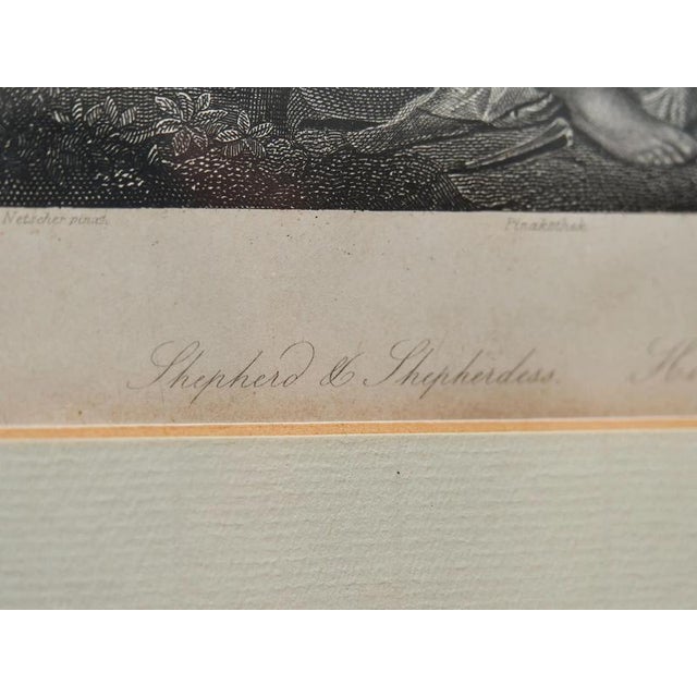 After Eglon van der Neer, Shepherd & Shepherdess, 19th Century, Copper Engraving For Sale - Image 3 of 10