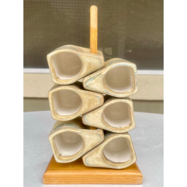 1970s Rodolfo Padilla Signed Stacking Pottery Espresso Mugs - 7pc.Set For Sale In Palm Springs - Image 6 of 10