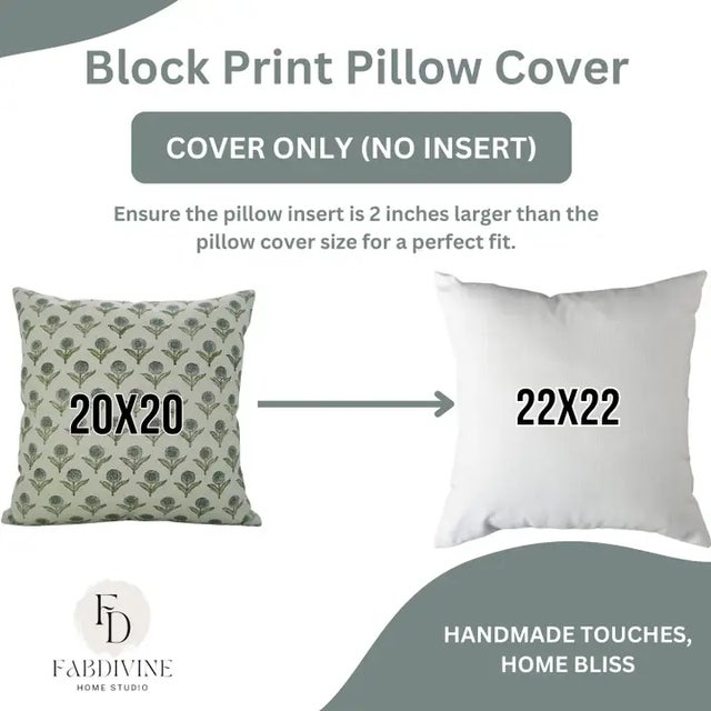 Premium Block Water Replicant Cushion Cover 24x24 Inch Cotton Linen- Genda Pushp For Sale - Image 6 of 6