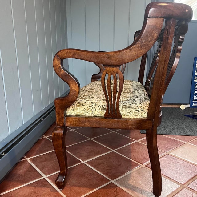 Antique Mahogany Art Nouveau Settee For Sale - Image 4 of 12