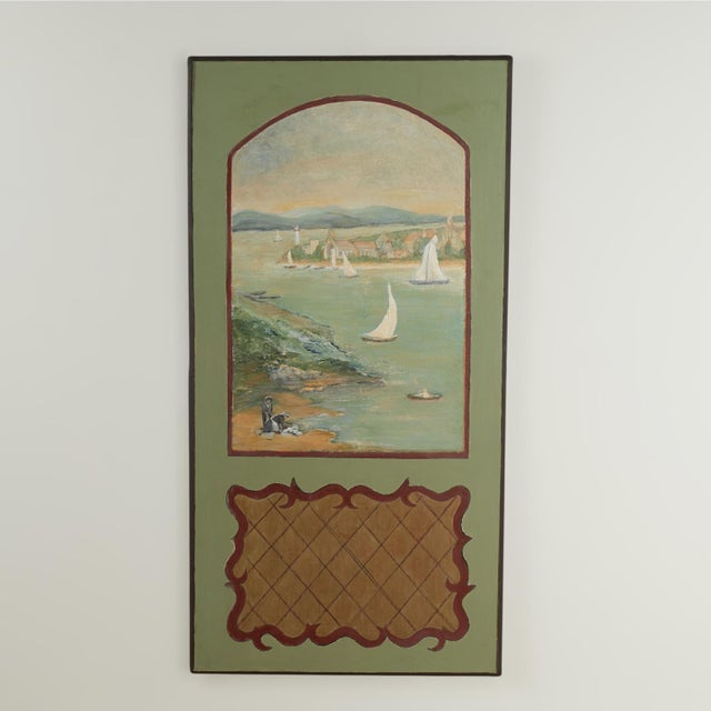 Pair of Italian Painted Panels With Sailboats For Sale - Image 11 of 18