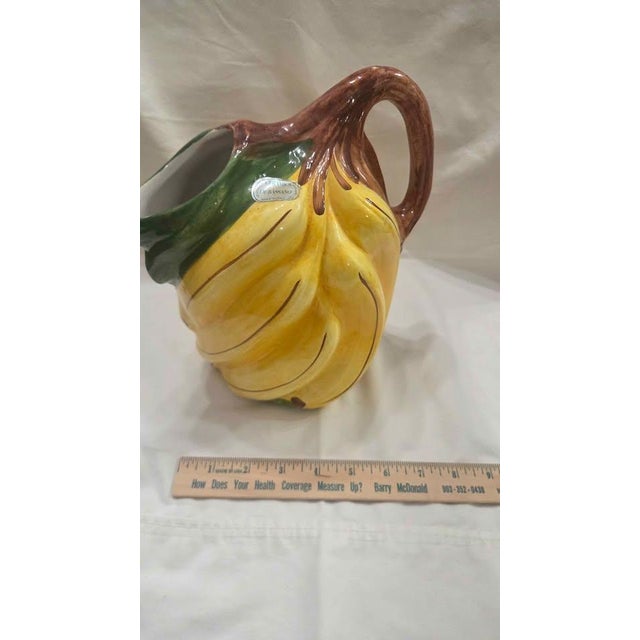 1970s Majorca Imported From Italy Hand Painted Banana Themed Pitcher Like New For Sale In Dallas - Image 6 of 9