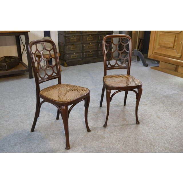 Art Nouveau Bentwood Chairs attributed to Koloman Moser for Jacob and Josef Kohn, 1890s-1910s, Set of 2 For Sale - Image 11 of 14