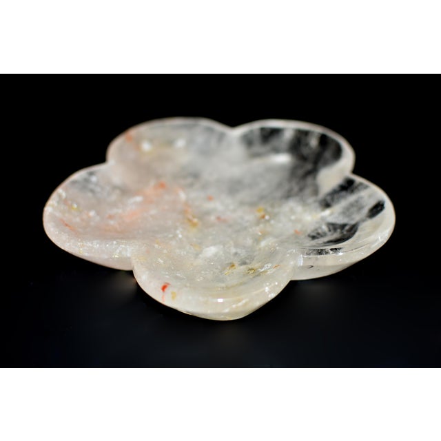 Rock Crystal Peach Blossom Plate Japanese Artisan For Sale - Image 11 of 14