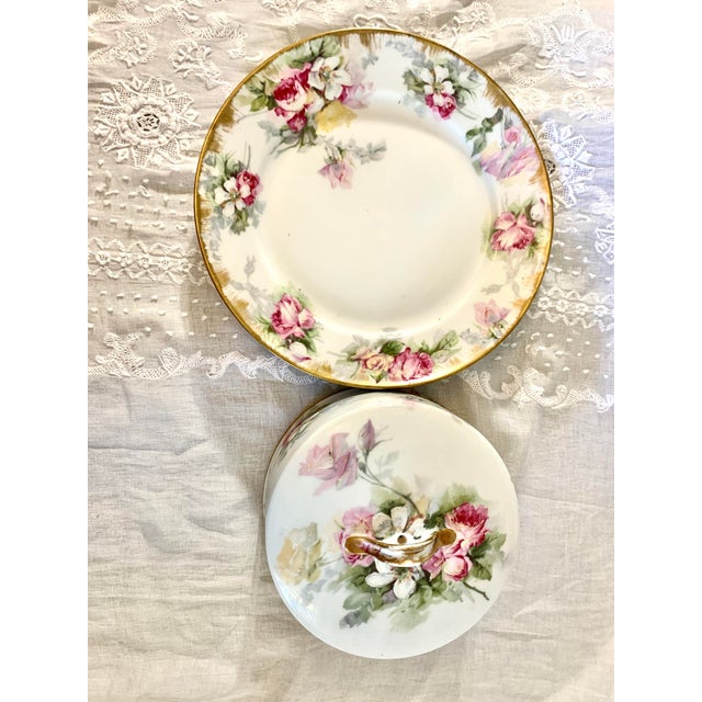 Vintage Haviland Limoges France Floral Porcelain Butter Dish For Sale - Image 10 of 10