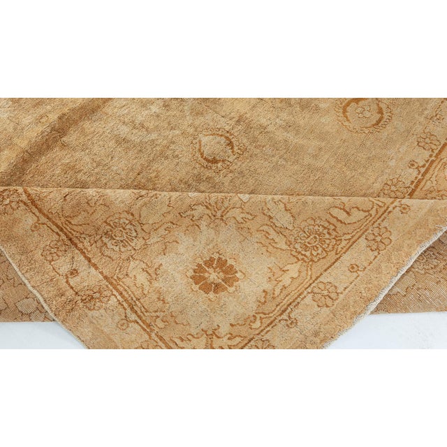 Early 20th Century Antique Indian Amritsar Botanic Handmade Wool Rug For Sale - Image 5 of 9