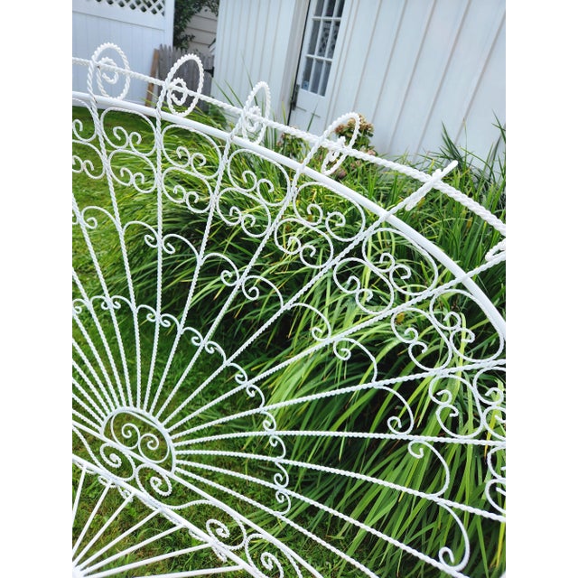 White Vintage White Metal Salterini Style Peacock Settee For Sale - Image 8 of 12