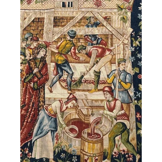 Vintage French Screen Printed Tapestry, 1970s For Sale - Image 10 of 18