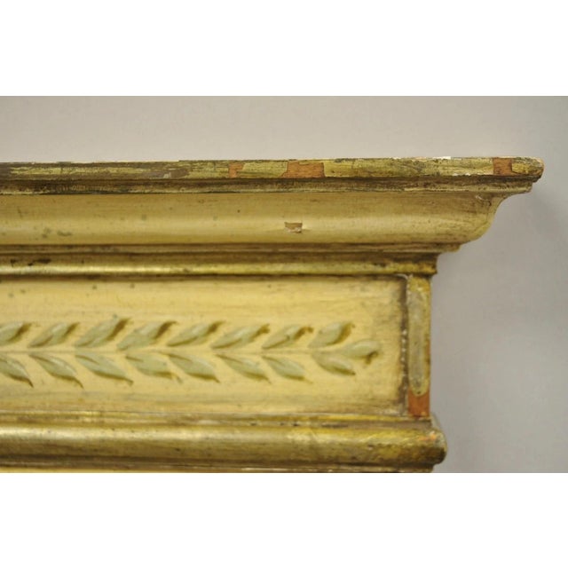 Early 20th Century Antique Italian Neoclassical Giltwood Hand Painted 59" Trumeau Wall Mirror For Sale - Image 5 of 12