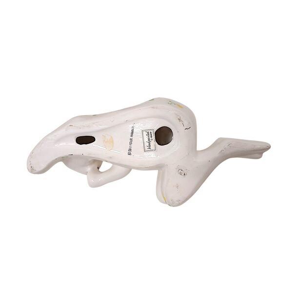 Anthropomorphic Ceramic Relaxing Frog Large 11" Designer Collectible Vintage Rare For Sale - Image 9 of 11