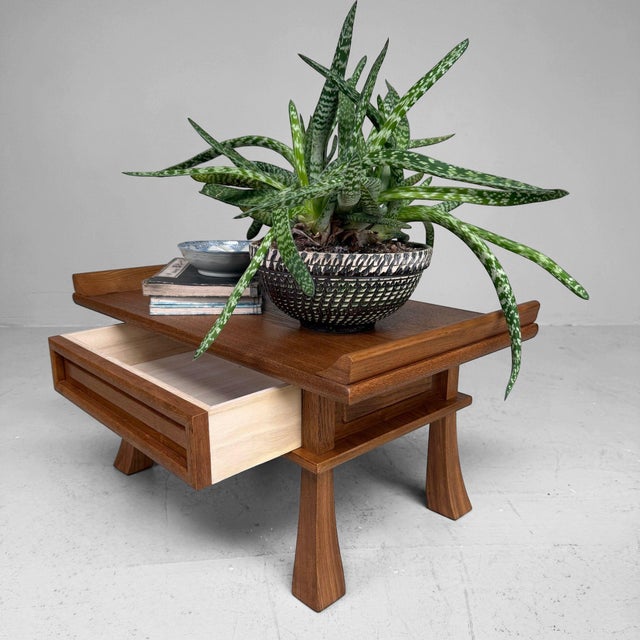 Vintage Japanese Display Table with Drawer, 1960s For Sale - Image 6 of 12