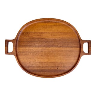 Danish Modern Large Teak Wooden Serving Tray by Jens Quistgaard for Dansk Designs For Sale