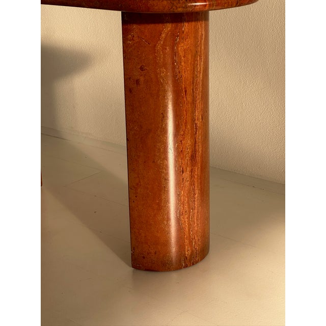 Stone Vintage Console Table in Red Travertine, 1970s For Sale - Image 7 of 18
