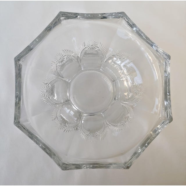 1930s Pressed Etched Glass Bowl Pedestal Stand Chairish