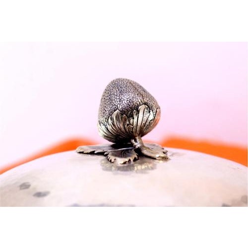 Hammered Silver Tureen with Flower-Shaped Lid Knob For Sale - Image 5 of 7
