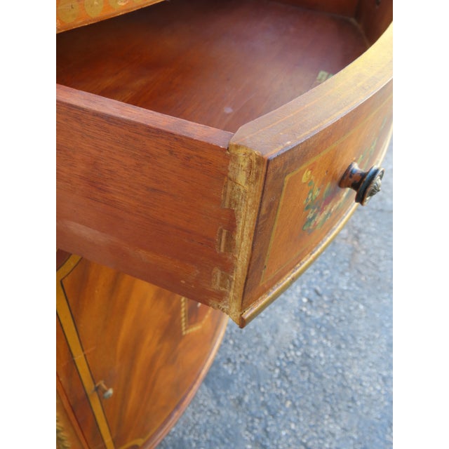 French Bombay Demilune Inlay Cameo Commode Small Buffet Server 6378 For Sale - Image 4 of 17