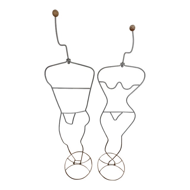 1990s Ikea Man and Woman Coat Racks - a Pair For Sale