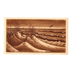 Vintage Mid-Century Coastal Etching With Aquatint "A Lonely Shore" Signed & Numbered 129/150