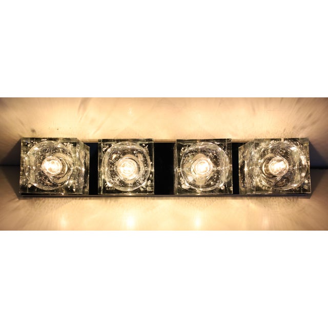 Transparent 1960s Murano Block Glass Sconce or Ceiling Light by Gaetano Sciolari for Lightolier - Set of 4 For Sale - Image 8 of 9