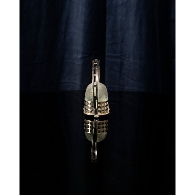 Vienna Secession Nickel-Plated Metal and Velvet Pincushion in the style of Josef Hoffmann For Sale - Image 3 of 9