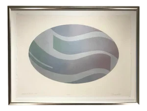 Abstract Postmodern Style Serigraph From the Ellipsoid Series by Donald Roberts, Framed