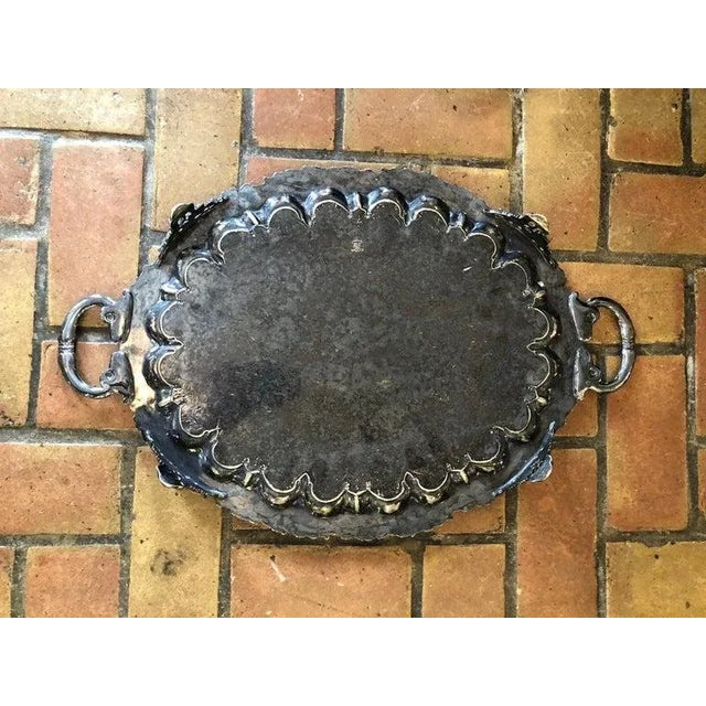 Art Nouveau Silver Plated Oval Serving Tray by Singleton, Benda & Co Ltd For Sale - Image 9 of 13