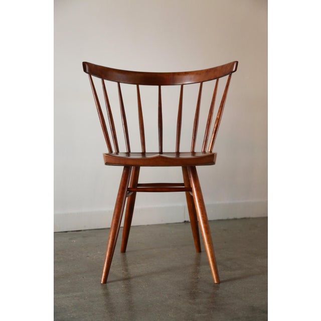 1960s Set of 6 George Nakashima Studio Style Straight Back Chairs Solid Cherry For Sale - Image 10 of 12