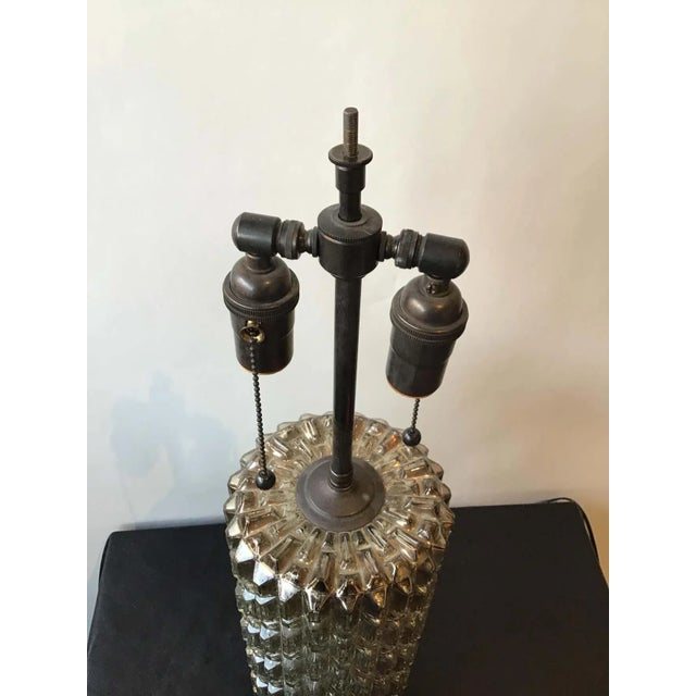 Black 1970s Textured Mercury Glass Lamps - A Pair For Sale - Image 8 of 9