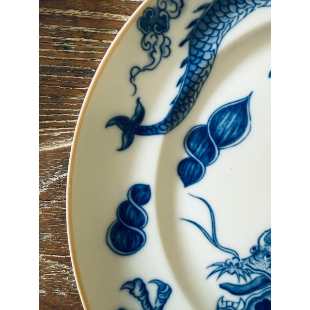 Ceramic Vintage Mottahedeh Blue Dragon Plates – Set of 3 Graduated Sizes For Sale - Image 7 of 12
