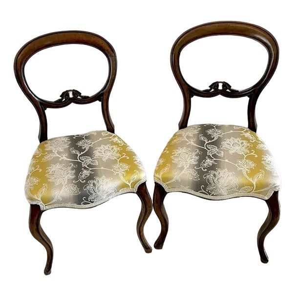 Set of Victorian Walnut Side Chairs, 1860s For Sale