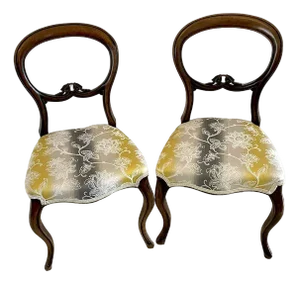 Set of Victorian Walnut Side Chairs, 1860s