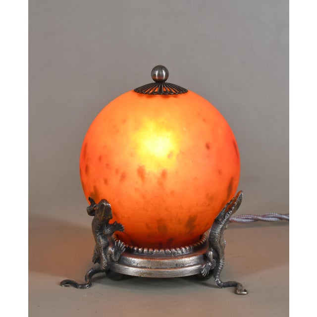 1920s French Art Deco Night Lamp by E. Val Et Cie. - 1920s France For Sale - Image 5 of 14