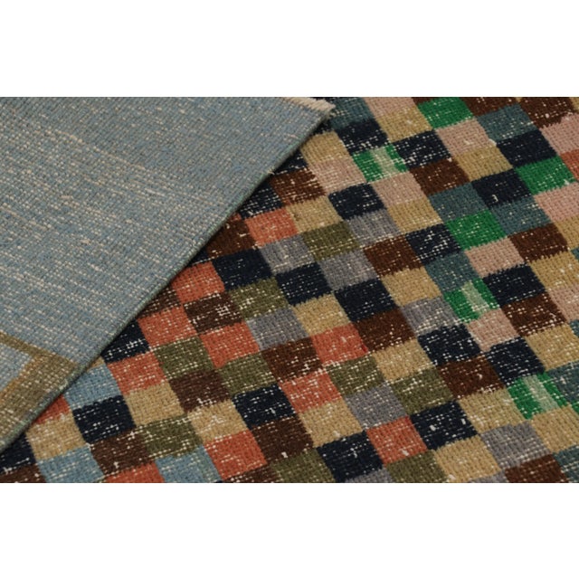 Brown Vintage Turkish Rug in Brown With Colorful Diamond Medallions - Rug & Kilim For Sale - Image 8 of 8