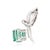 Nature-Inspired 6.59ct Cushion Emerald & Diamond Bird Brooch in 14k White Gold For Sale - Image 9 of 14