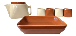 Ceramic Tea Service by Nanna Ditzel for Søholm, 1970s, Set of 6