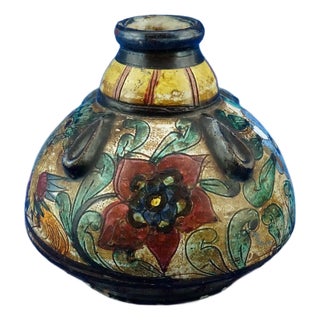 vintage Renaissance Scratched Ceramic Vase by Renzo Cellini for Monteluce, 1920s For Sale