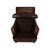 Lazzaro Brown Leather Club Chair With Nailhead Trim and Turned Wood Legs For Sale - Image 4 of 10