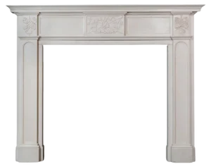 Antique English Statuary White Marble Fireplace Mantel, 1830