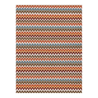 The House of Scalamandré Rainbow Mountain Crewel Fabric, Autumn For Sale