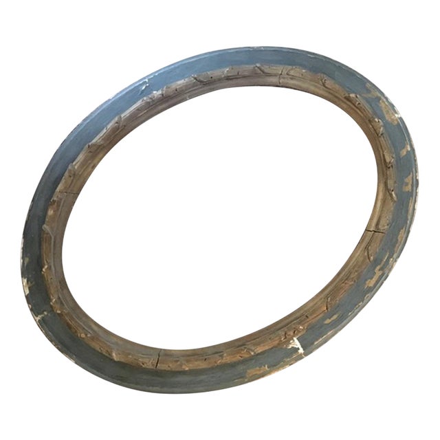 Early 19th Century Neoclassical Handmade Oval Grey and Gold Wood Frame, Italy For Sale