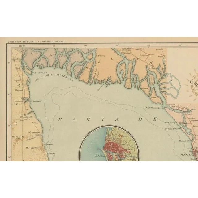 Map of Manila Bay and Environs, 1899 For Sale - Image 4 of 10